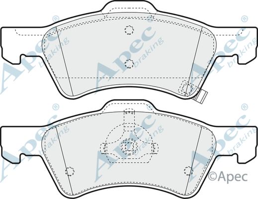 APEC BRAKING Комплект тормозных колодок, дисковый тормоз PAD1222